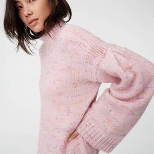 Club Monaco Alpaca Wool Pink Bell Sleeve Confetti Sweater Ocallah Size Medium